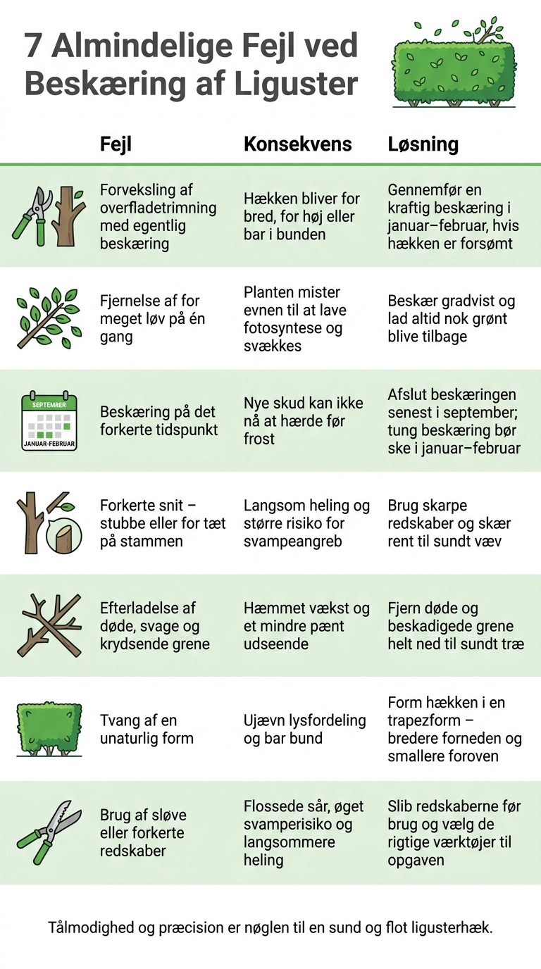7 Fejl ved Beskæring af Liguster – Oversigt over Fejl, Konsekvenser og Løsninger
