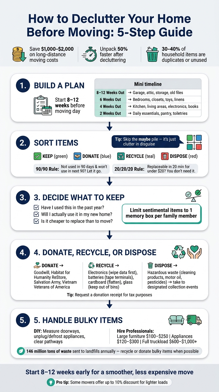 How to Declutter Your Home Before Moving: 5-Step Guide