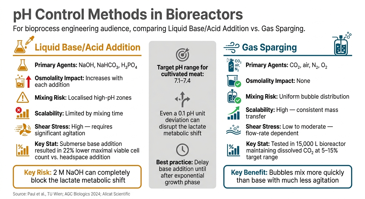 pH Control Methods in Bioreactors: Liquid Addition vs. Gas Sparging