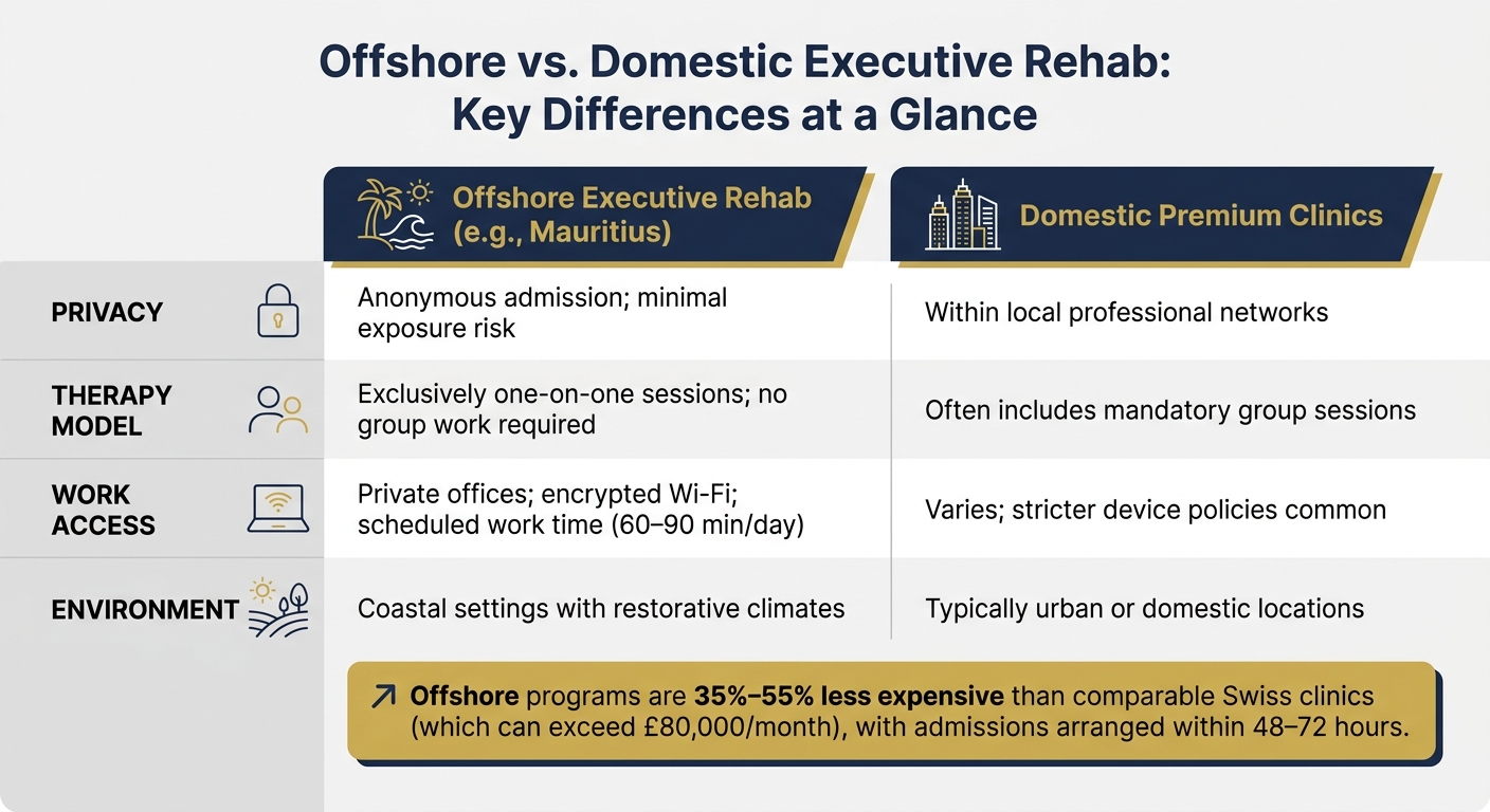 Offshore vs. Domestic Executive Rehab: Key Differences at a Glance