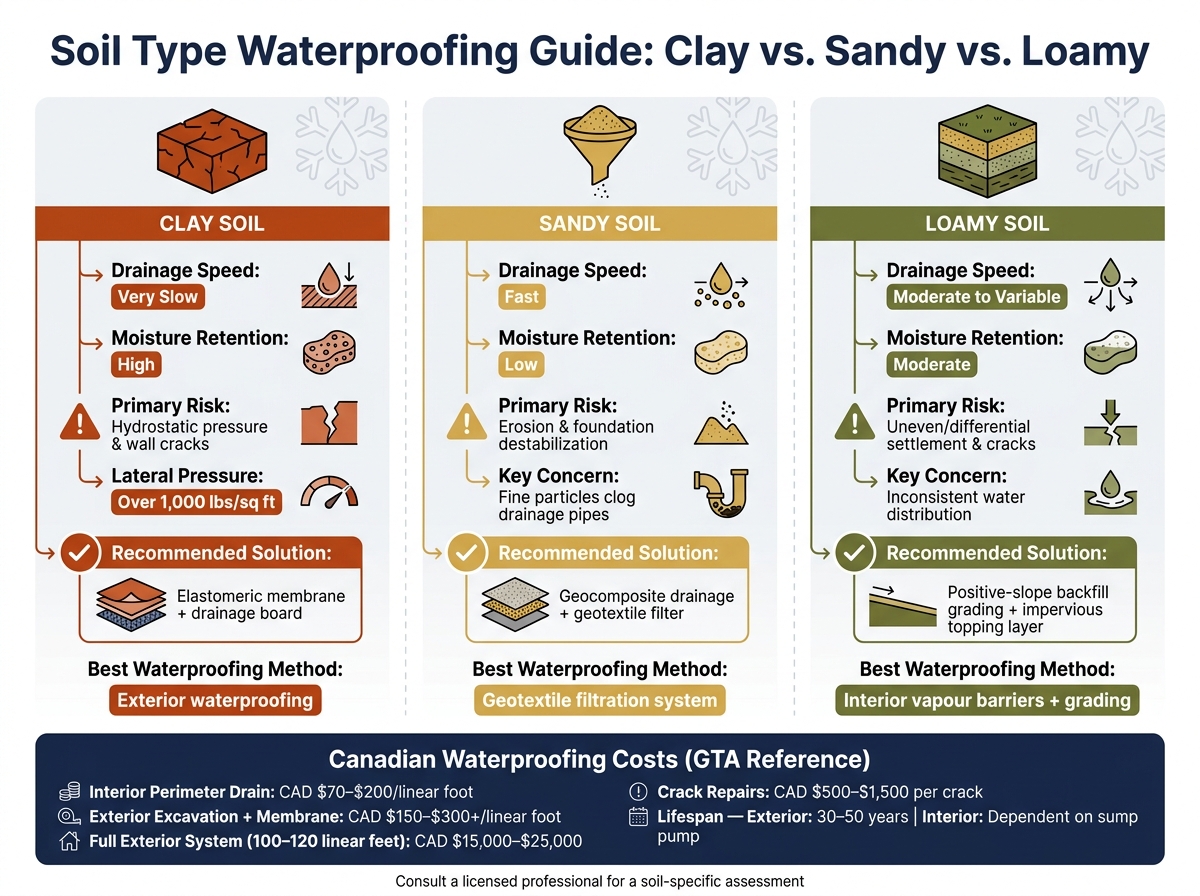 Soil Type Waterproofing Guide: Clay vs Sandy vs Loamy