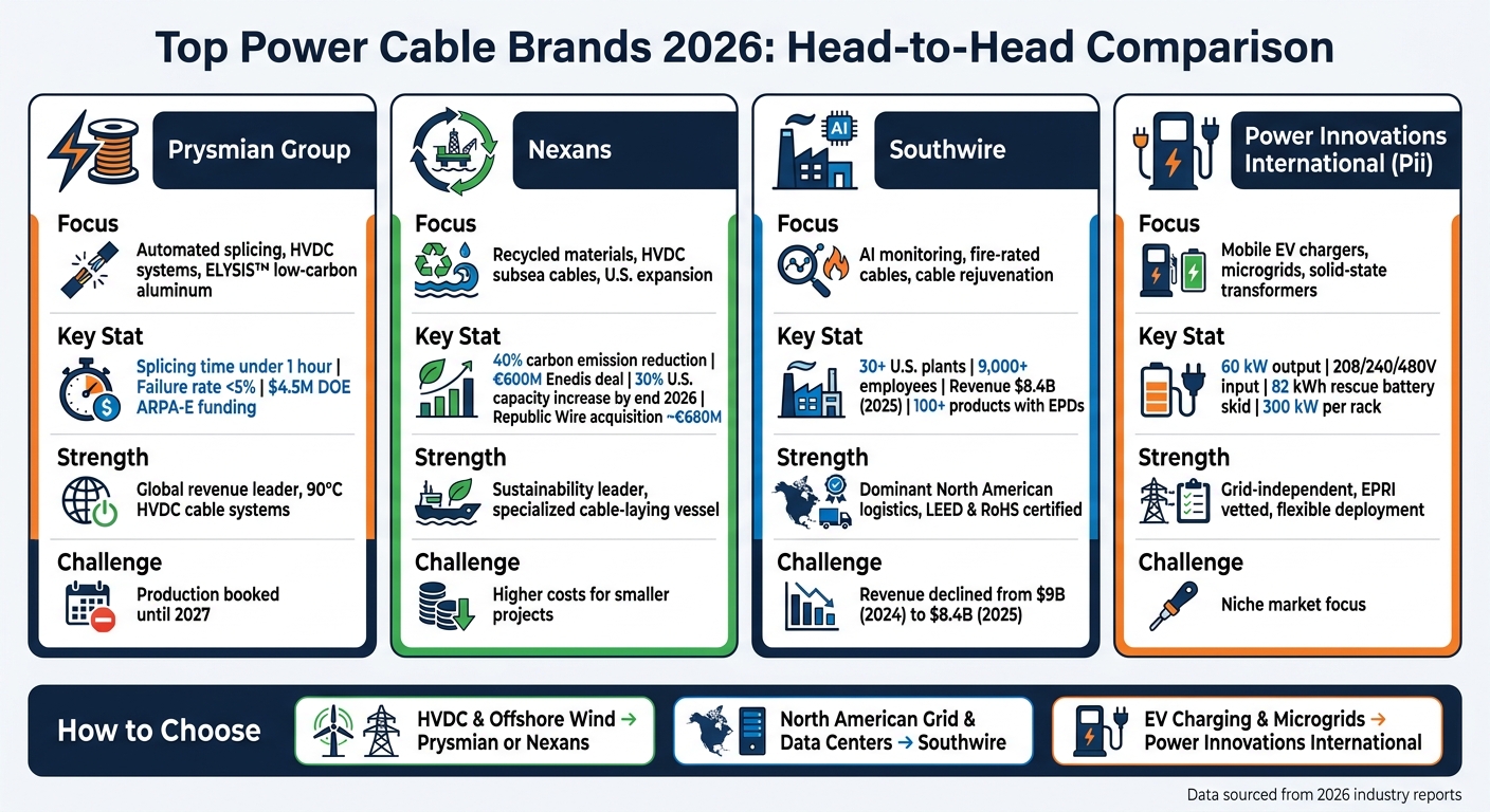 Top Power Cable Brands 2026: Head-to-Head Comparison
