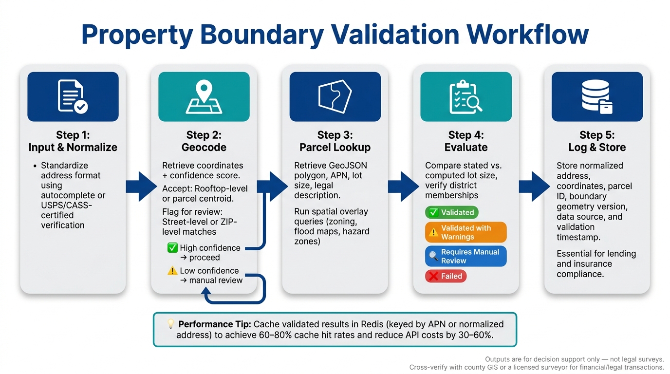 Property Boundary Validation Workflow: 5-Step API Process