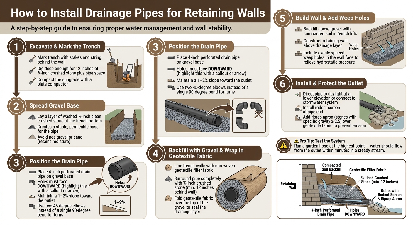 How to Install Drainage Pipes for Retaining Walls: Step-by-Step Guide