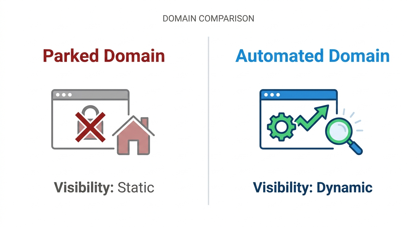 Parked Domain vs. Automated Domain: Which Sells Faster?