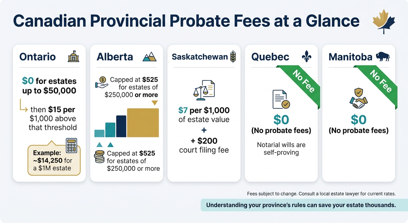 Canadian Provincial Probate Fees Compared