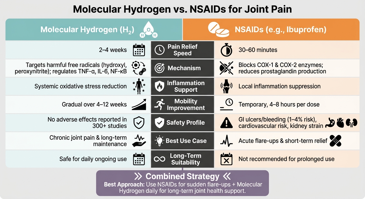 Molecular Hydrogen vs. NSAIDs for Joint Pain: Side-by-Side Comparison