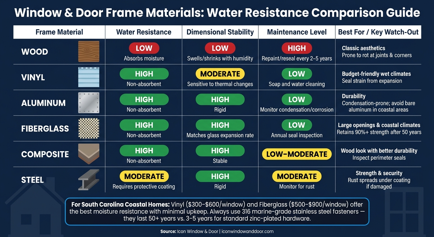Window & Door Frame Materials: Water Resistance Comparison Guide