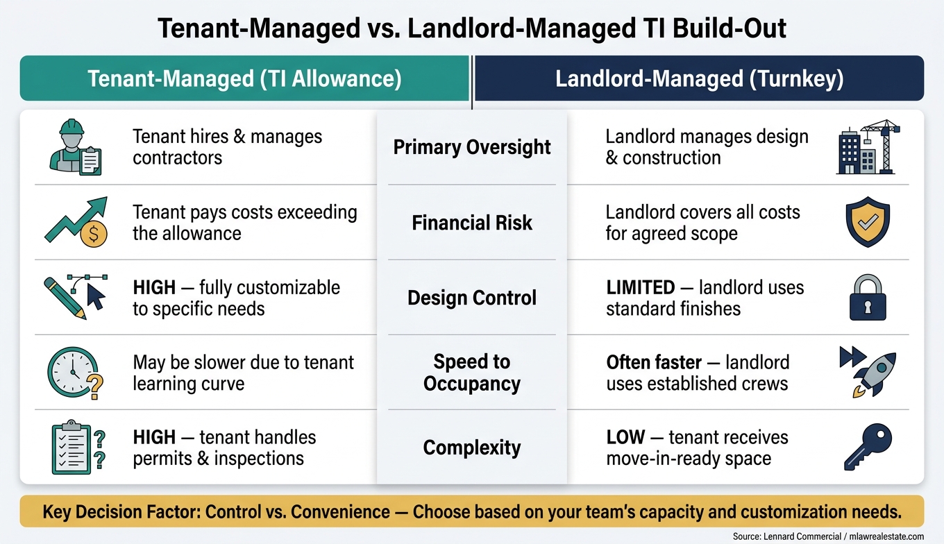 Tenant-Managed vs. Landlord-Managed TI Build-Out: Key Differences