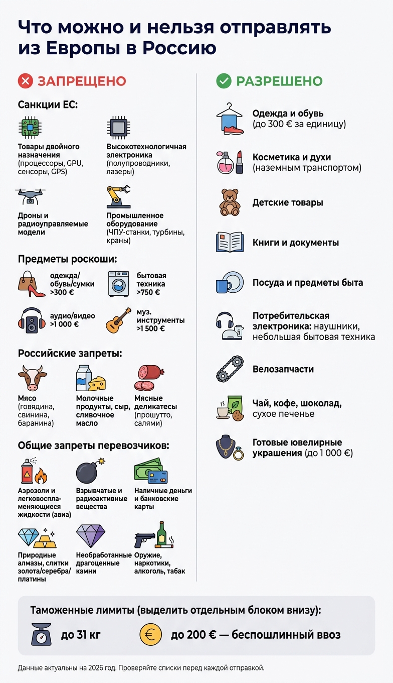 Что можно и нельзя отправлять из Европы в Россию