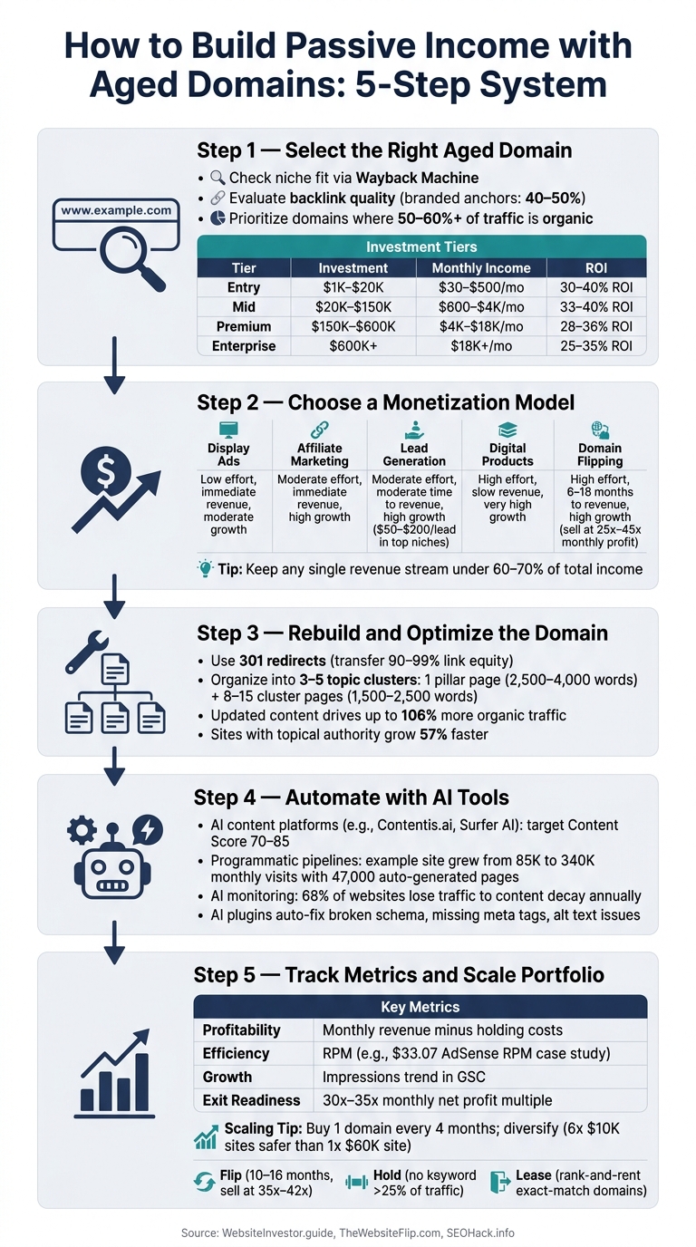 How to Build Passive Income with Aged Domains: 5-Step System