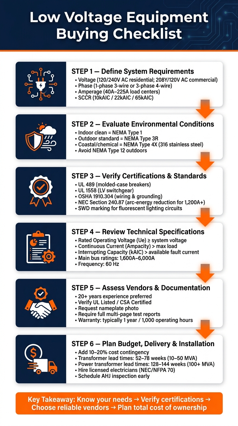 Low Voltage Equipment Buying Checklist: Step-by-Step Guide