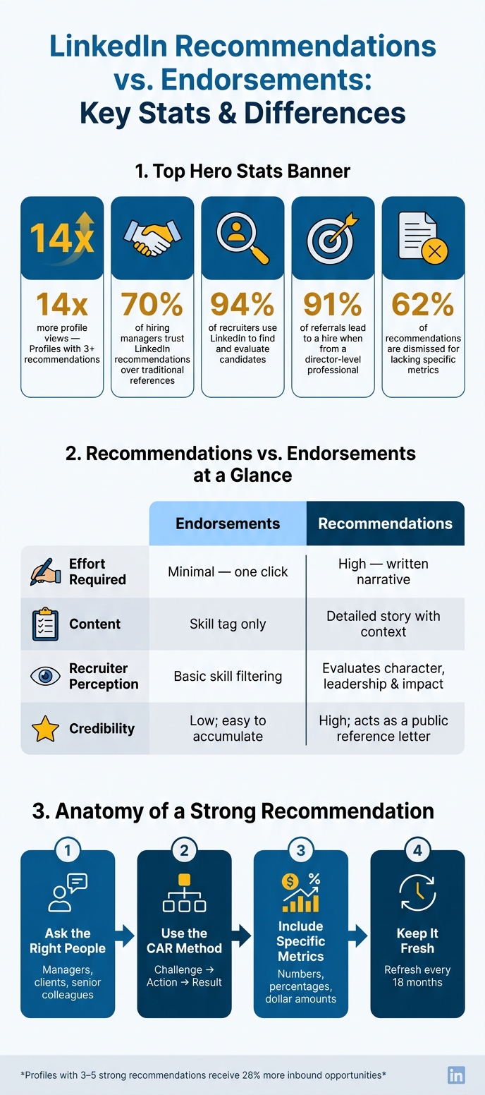 LinkedIn Recommendations vs. Endorsements: Key Stats & Differences