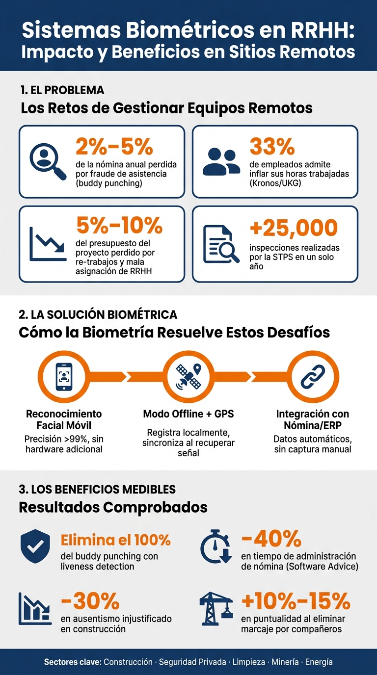 Impacto del Fraude Laboral y Beneficios de la Biometría en Sitios Remotos