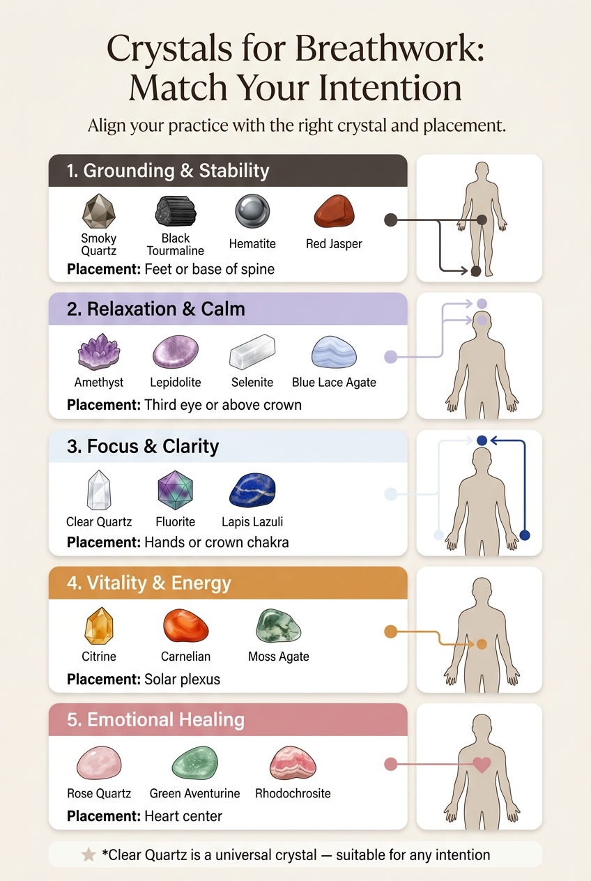 Crystals for Breathwork: Intentions, Stones & Placements Guide