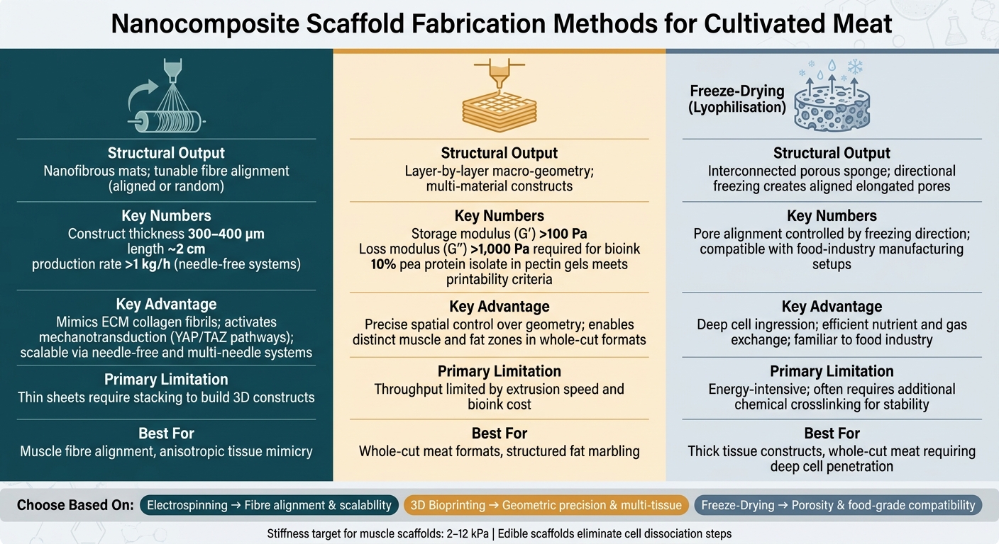 Nanocomposite Scaffold Fabrication Methods for Cultivated Meat