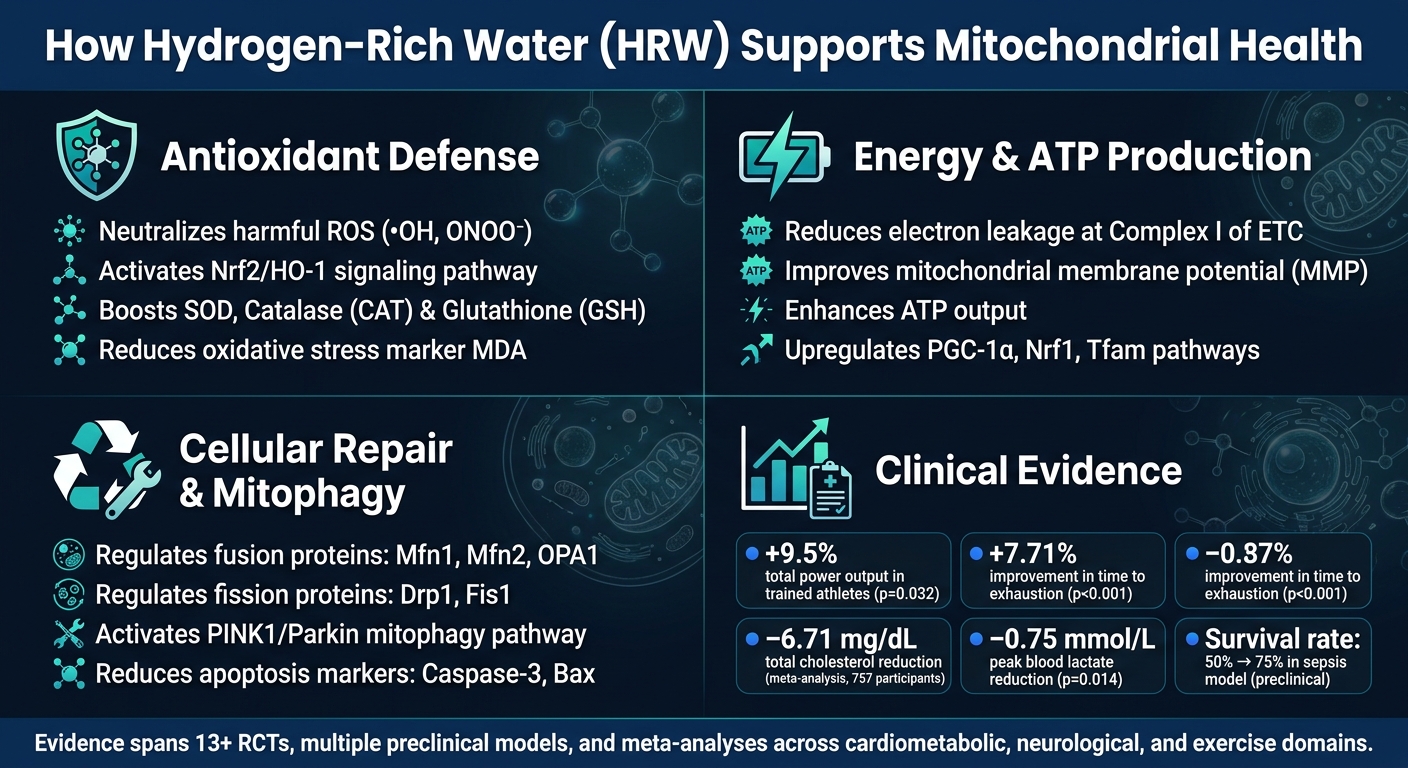 How Hydrogen-Rich Water Supports Mitochondrial Health: Key Mechanisms & Clinical Results