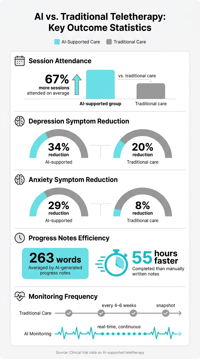AI vs. Traditional Teletherapy: Key Outcome Statistics