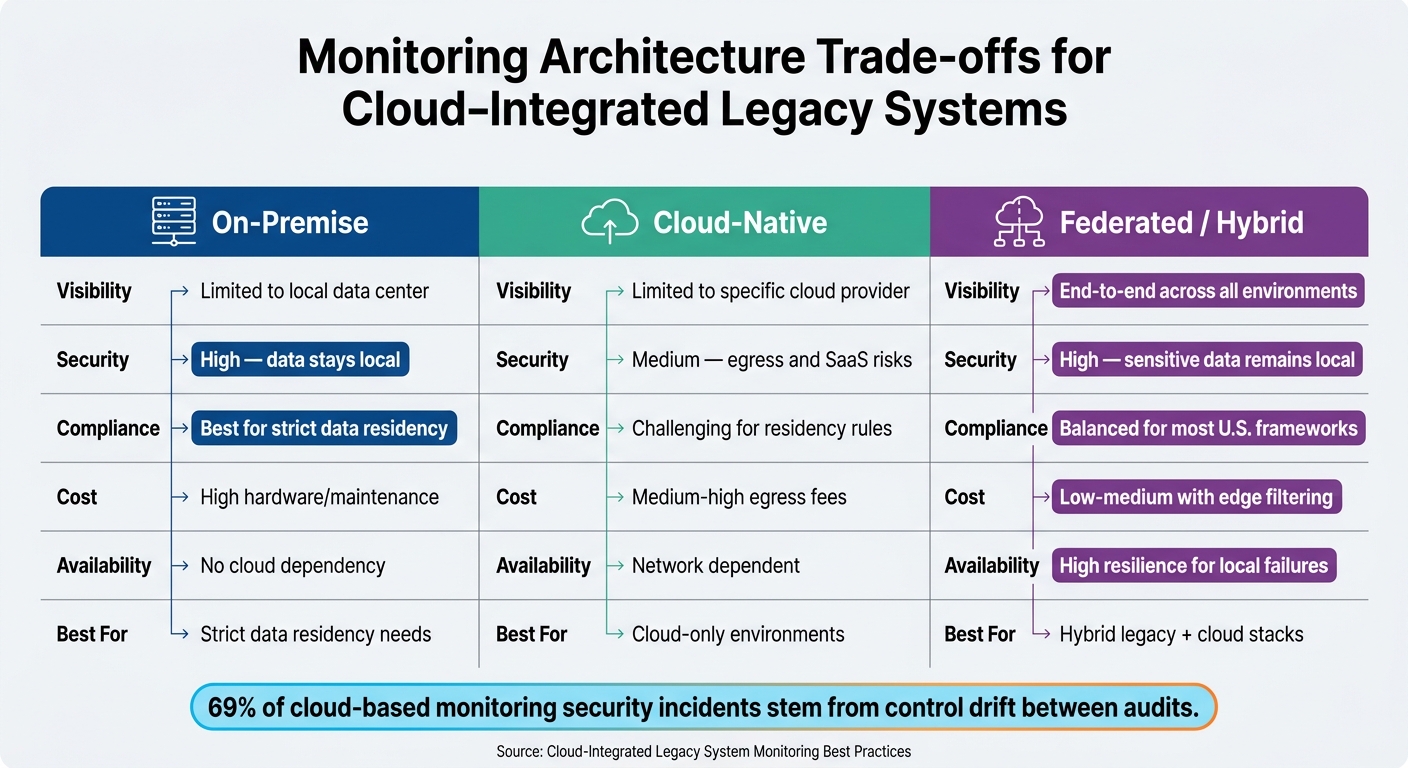 On-Premise vs. Cloud vs. Federated Monitoring: Key Trade-offs for Legacy Systems