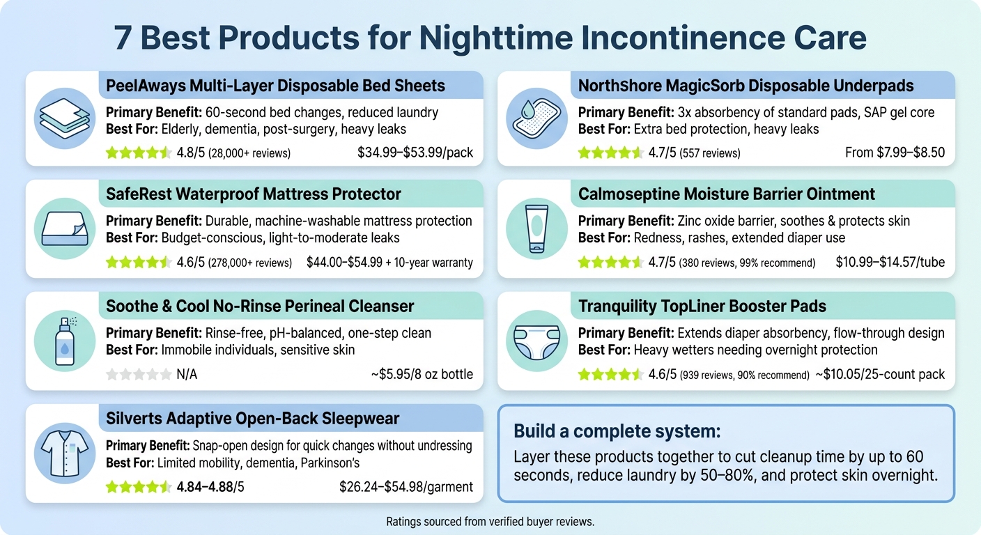 7 Best Products for Nighttime Incontinence Care: Quick Comparison