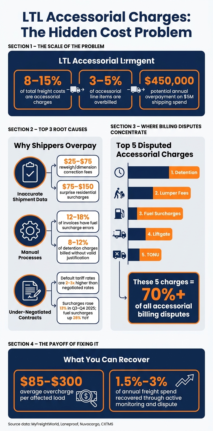 LTL Accessorial Charges: Hidden Costs & How to Stop Overpaying