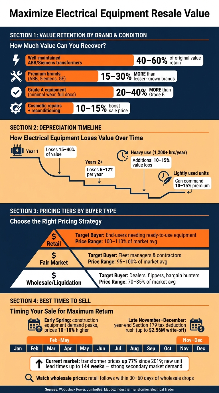 Electrical Equipment Resale Value: Key Factors, Pricing Tiers & Timing Guide