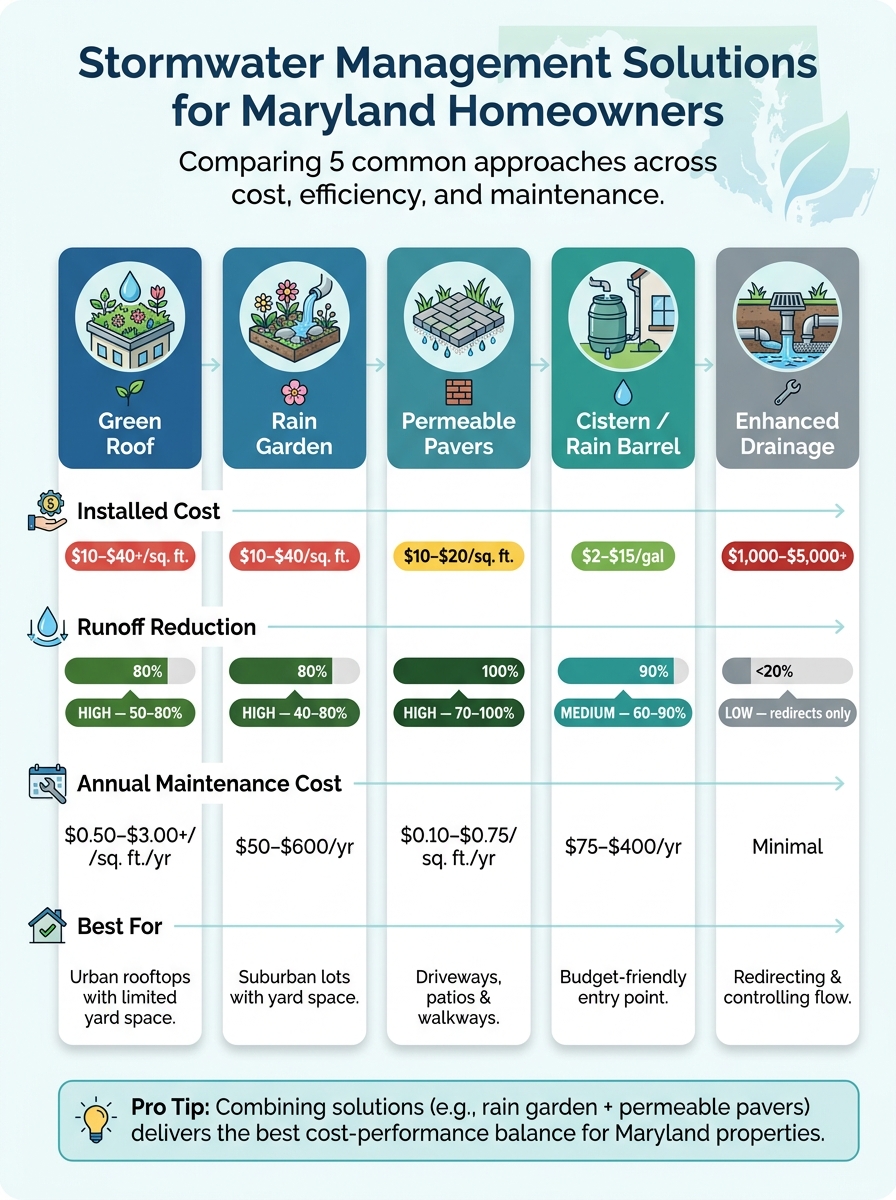 Stormwater Management Solutions: Cost, Performance & Maintenance Compared