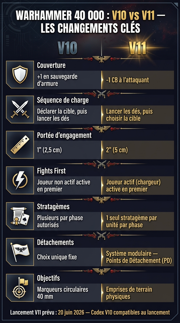 Warhammer 40K V10 vs V11 : Tous les changements de règles