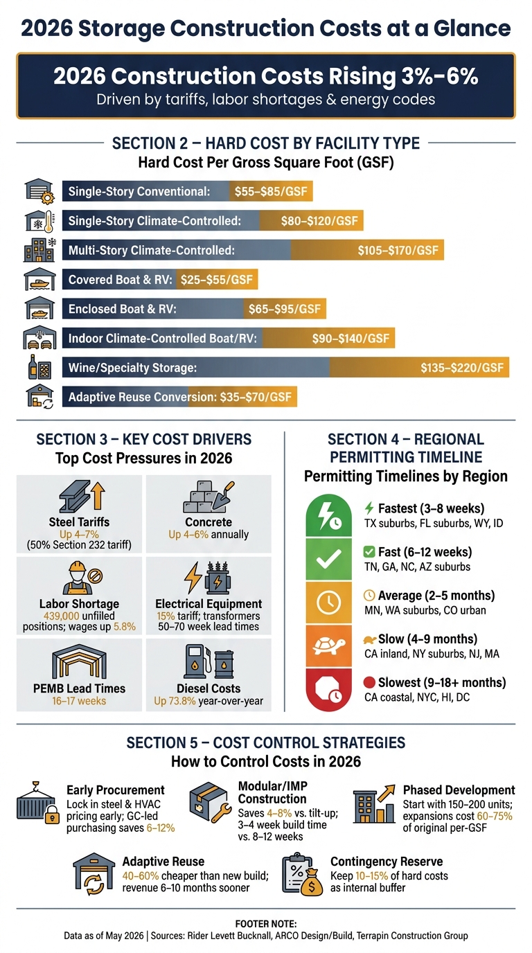 2026 Storage Construction Costs by Facility Type & Region