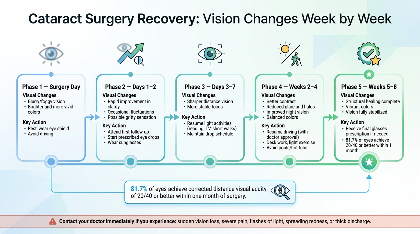 Cataract Surgery Recovery Timeline: Week-by-Week Vision Changes