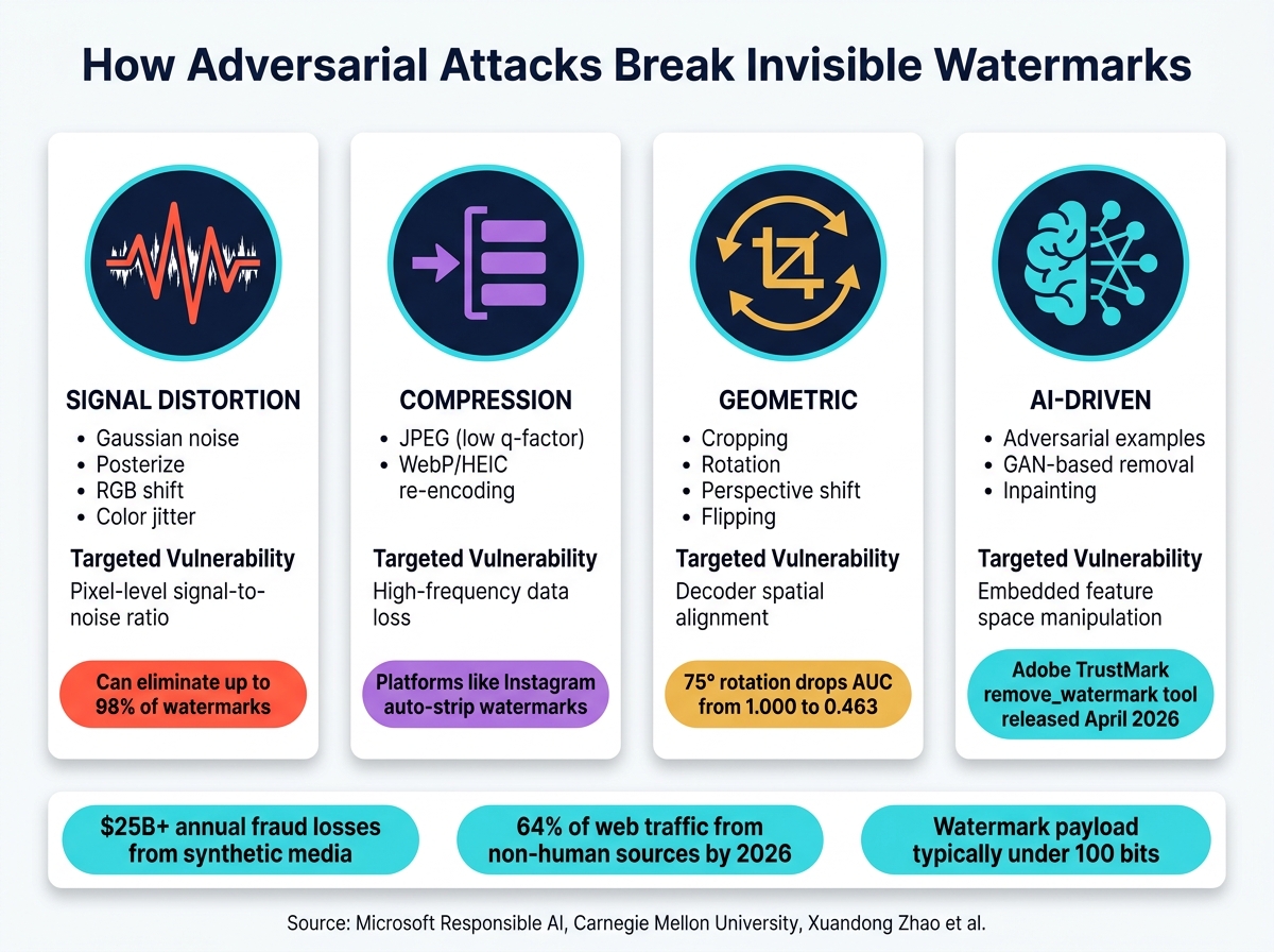 Adversarial Attack Methods vs. Watermark Vulnerabilities