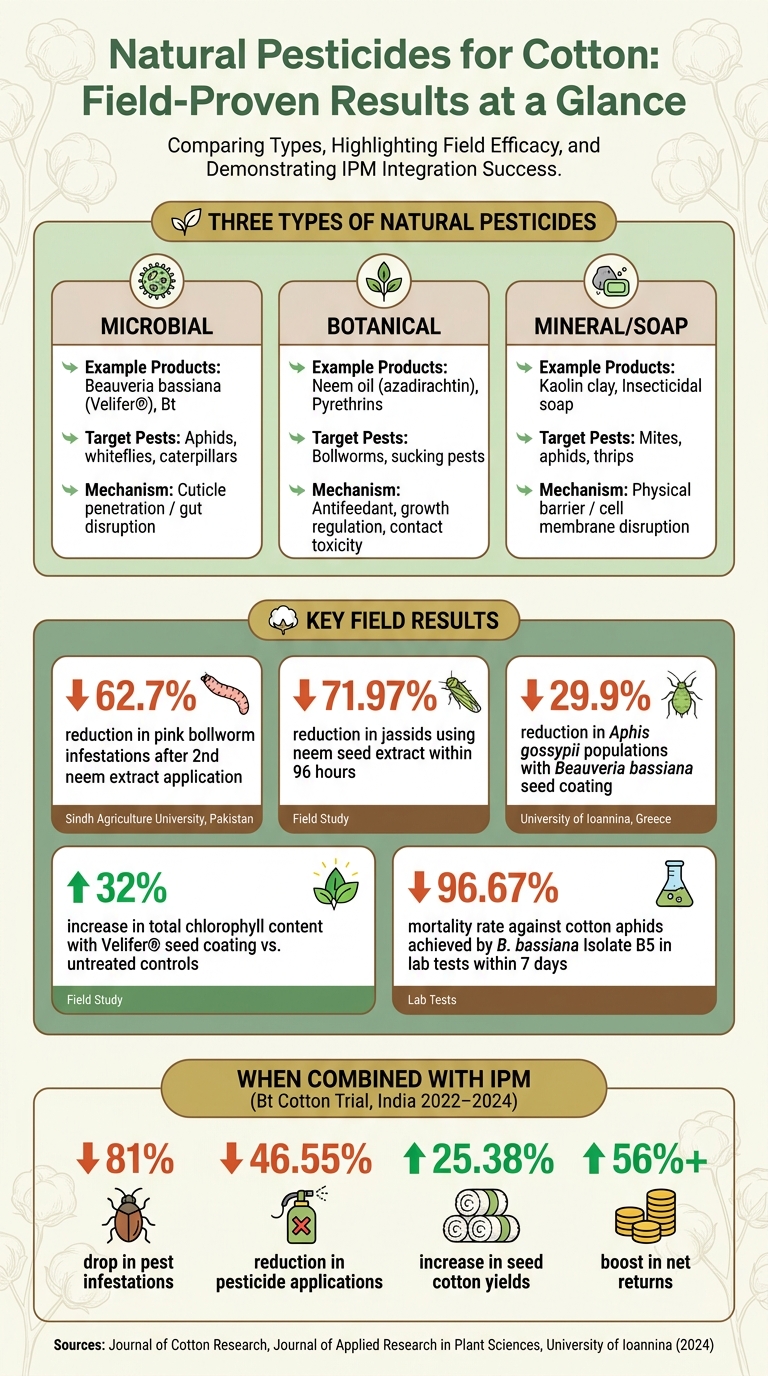 Natural Pesticides for Cotton: Types, Targets & Proven Field Results