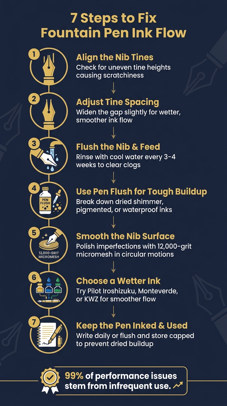 7 Steps to Fix Fountain Pen Ink Flow Problems
