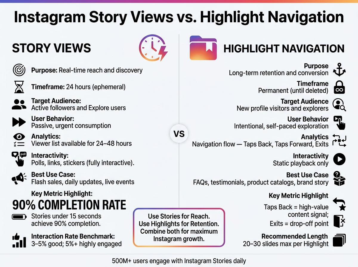 Instagram Story Views vs. Highlight Navigation: Key Differences