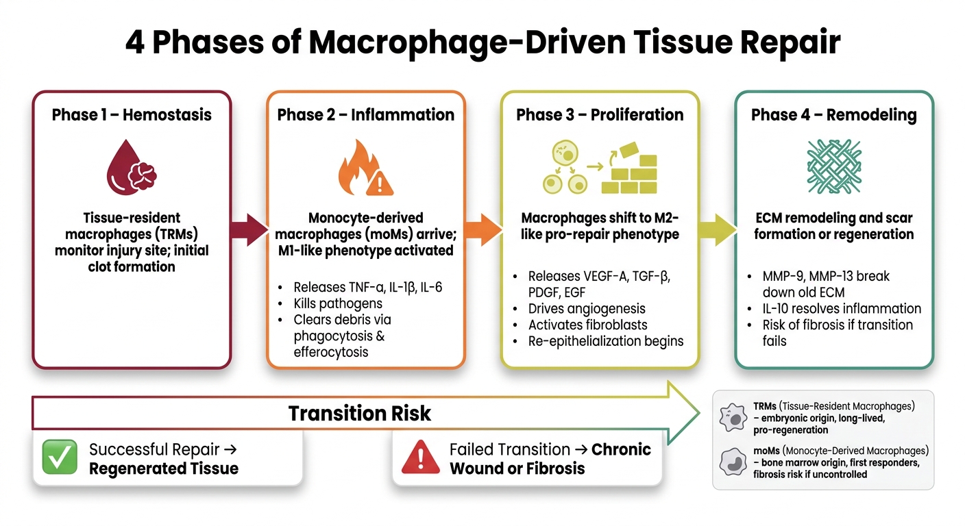 4 Phases of Macrophage-Driven Tissue Repair