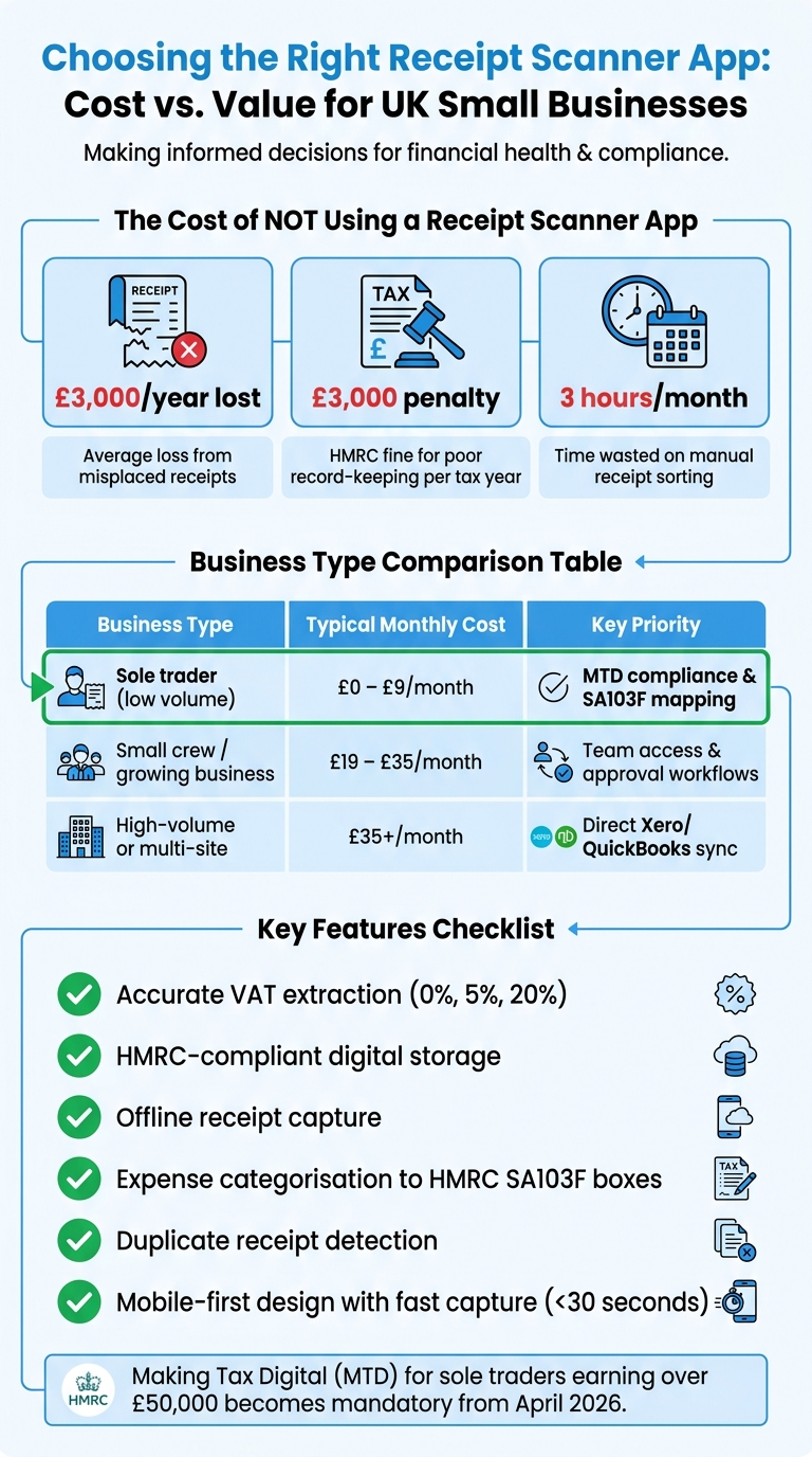 Receipt Scanner App Plans for UK Small Businesses: Cost vs. Features