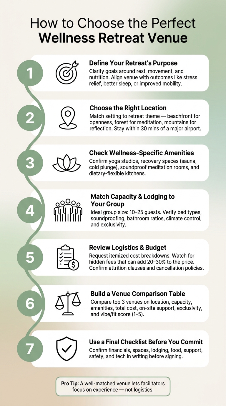How to Choose the Perfect Wellness Retreat Venue: 7-Step Guide