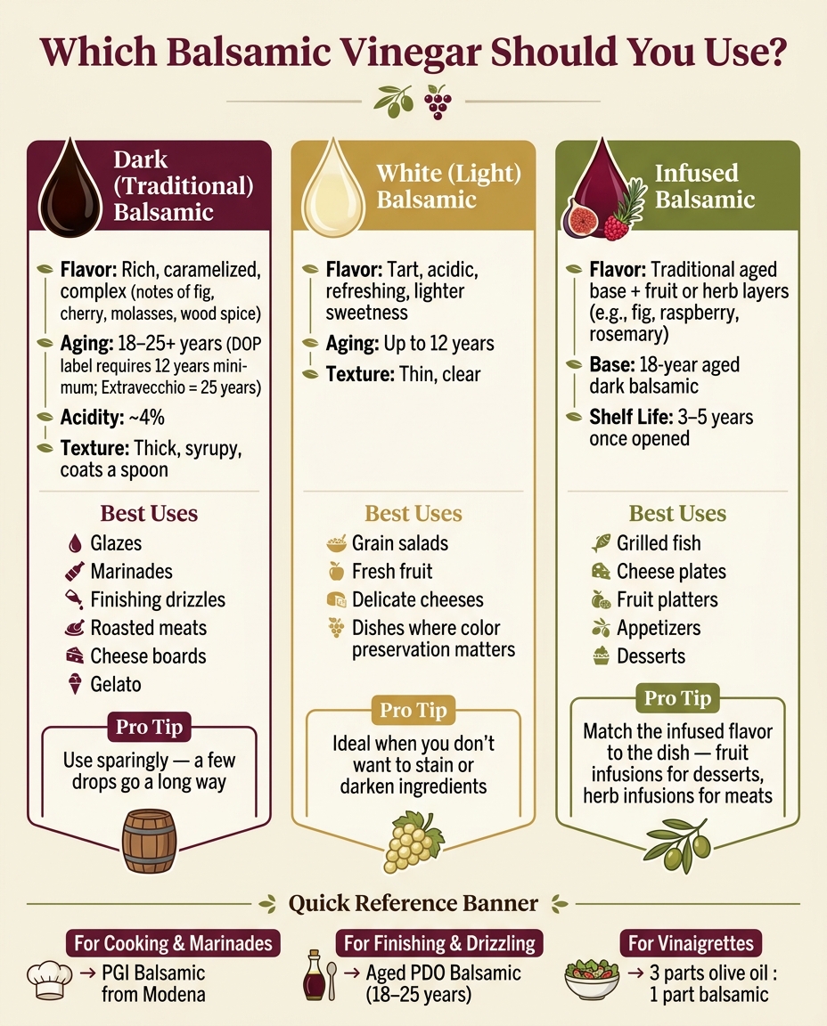 Dark vs. White vs. Aged Balsamic Vinegar: Which to Use & When