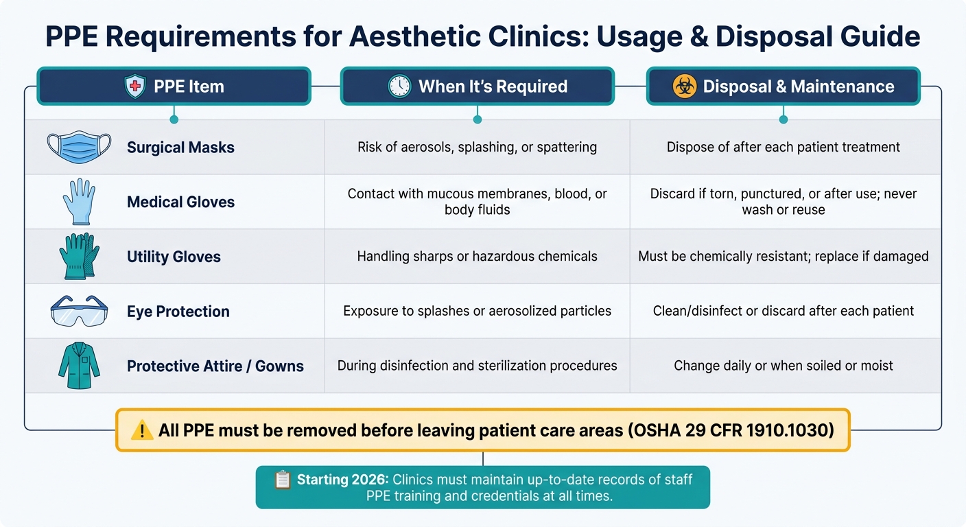 PPE Requirements for Aesthetic Clinics: Usage & Disposal Guide
