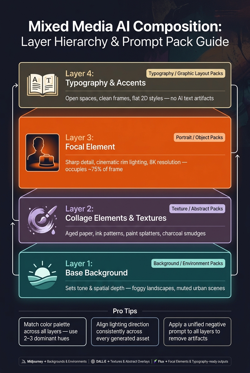 Mixed Media AI Workflow: Layer Structure & Prompt Pack Types