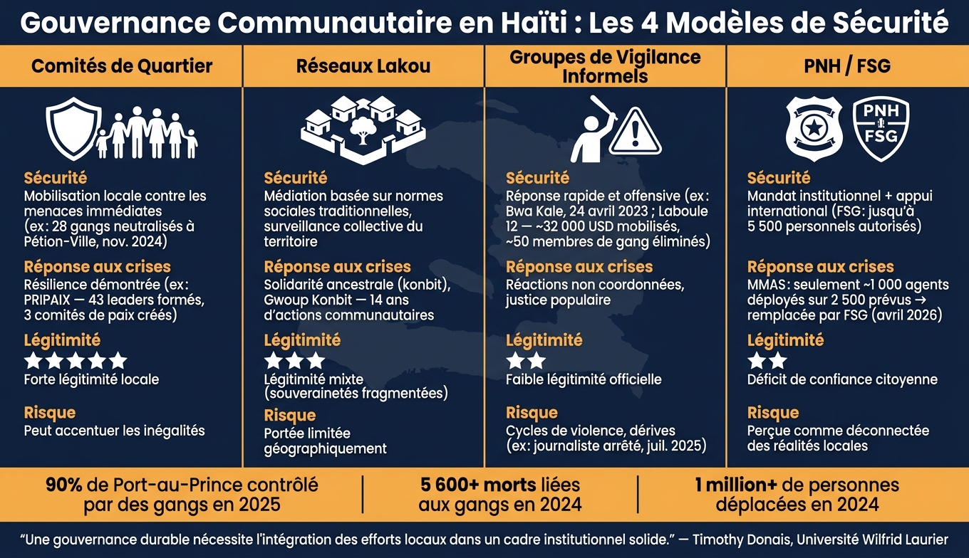 Gouvernance Communautaire en Haïti : Comparaison des 4 Modèles de Sécurité