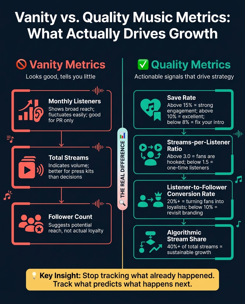 Vanity vs. Quality Music Metrics: What Actually Drives Growth