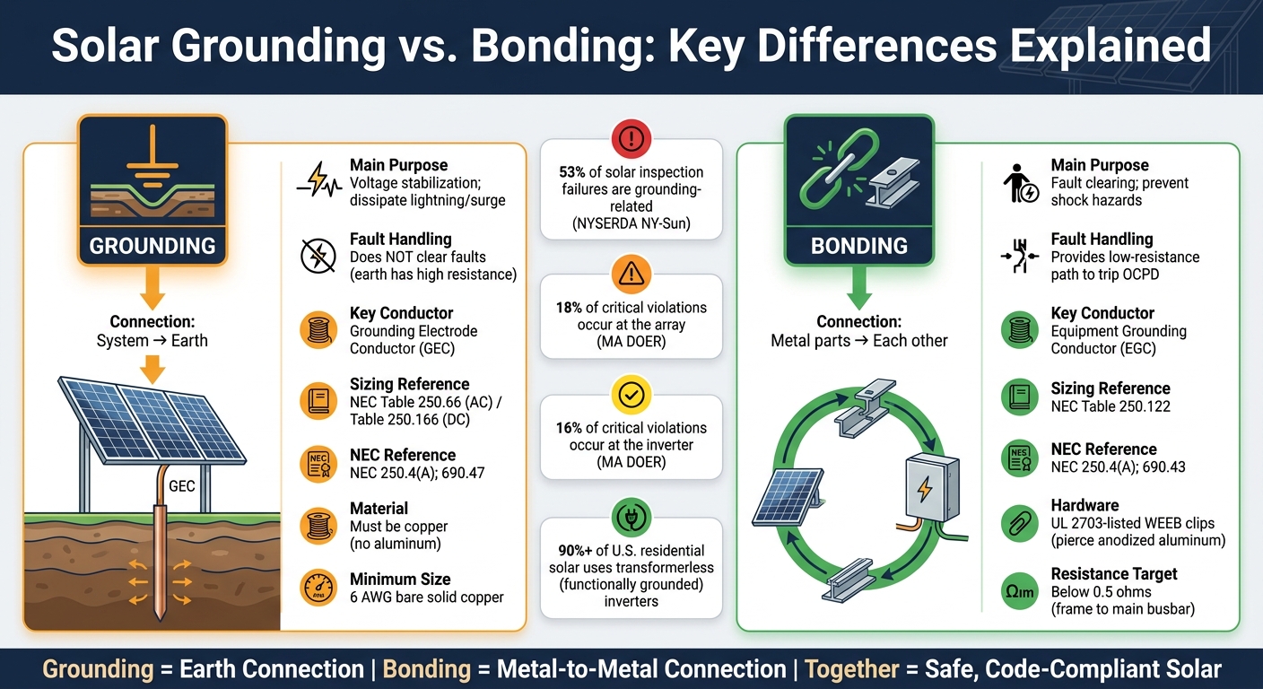 Solar Grounding vs. Bonding: Key Differences Explained