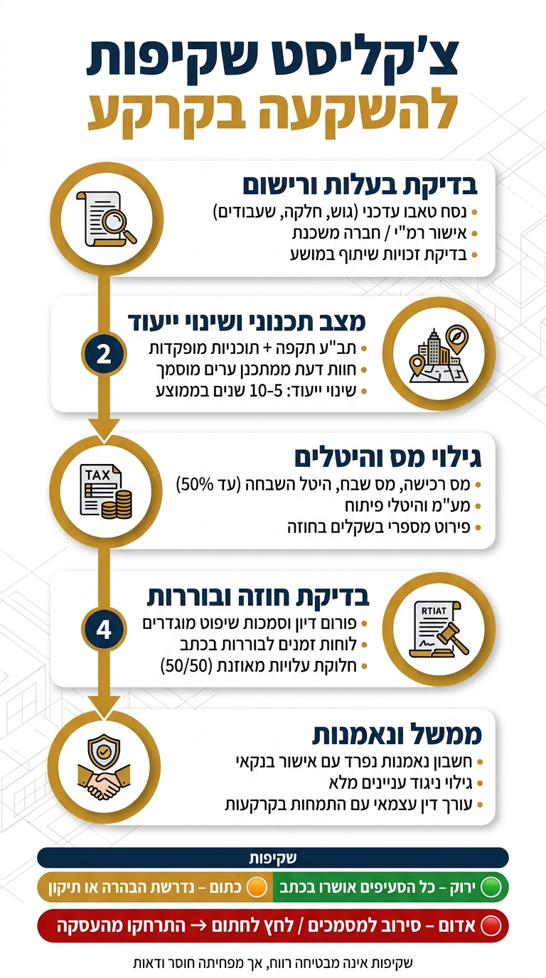 צ'קליסט שקיפות להשקעה בקרקע: 5 שלבי בדיקה