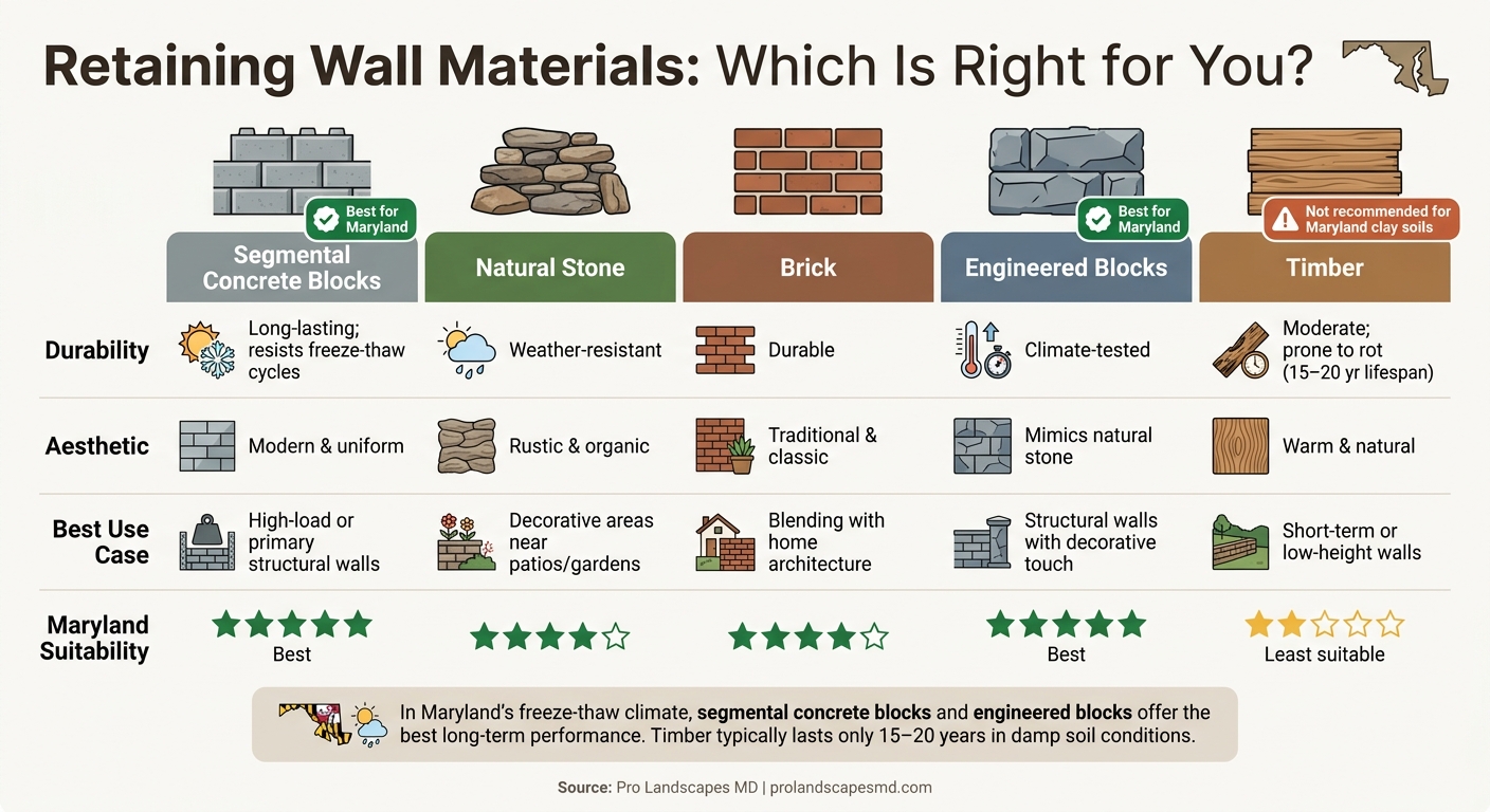 Retaining Wall Materials Compared: Durability, Style & Best Use