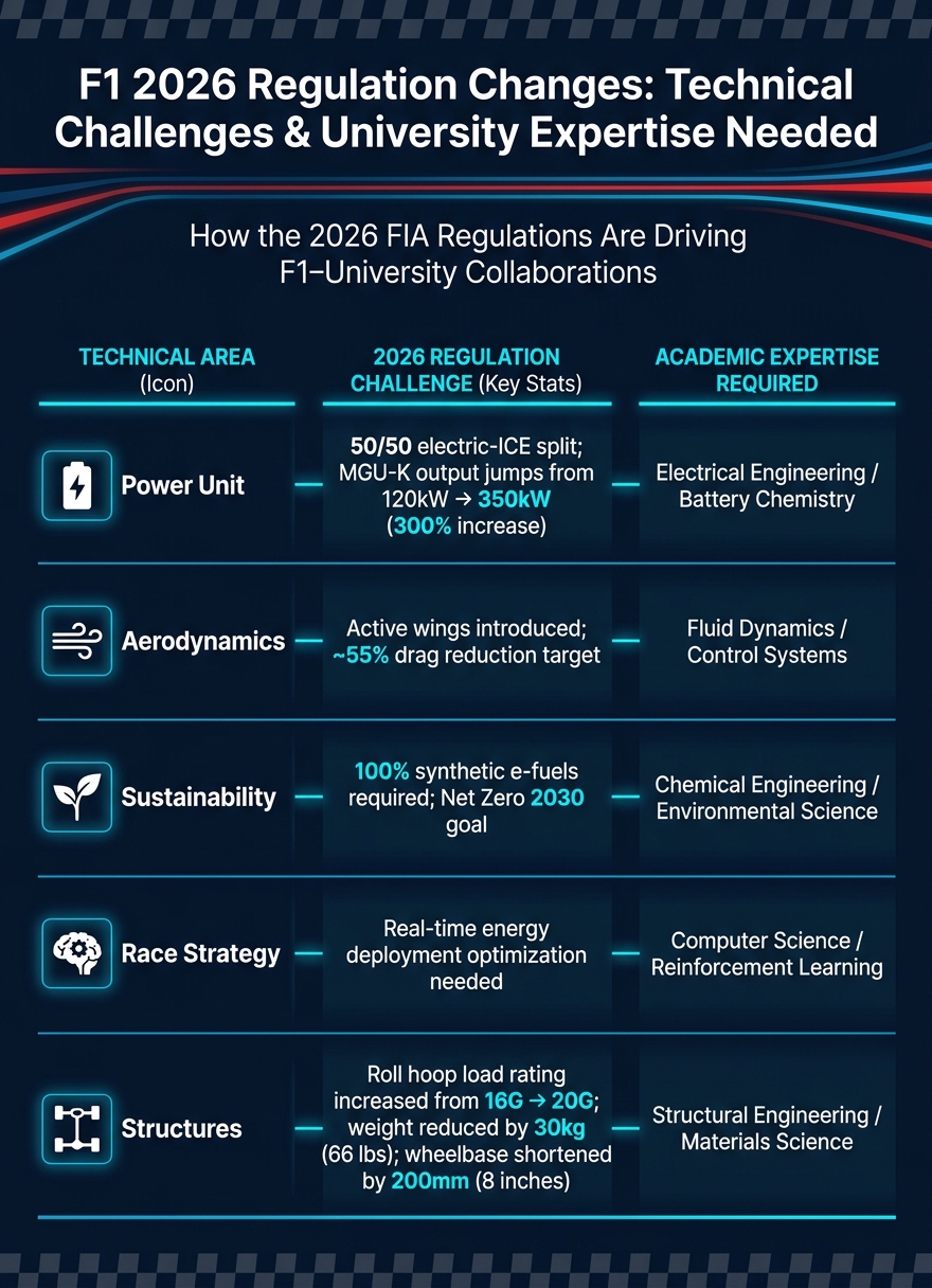F1 2026 Regulation Changes: Technical Challenges & University Expertise Needed