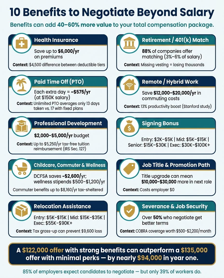 10 Benefits to Negotiate Beyond Salary: Dollar Value Breakdown