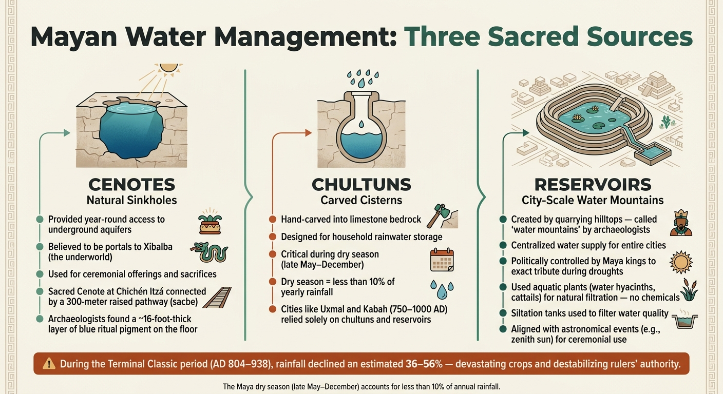 Mayan Water Sources: Cenotes, Chultuns & Reservoirs Explained