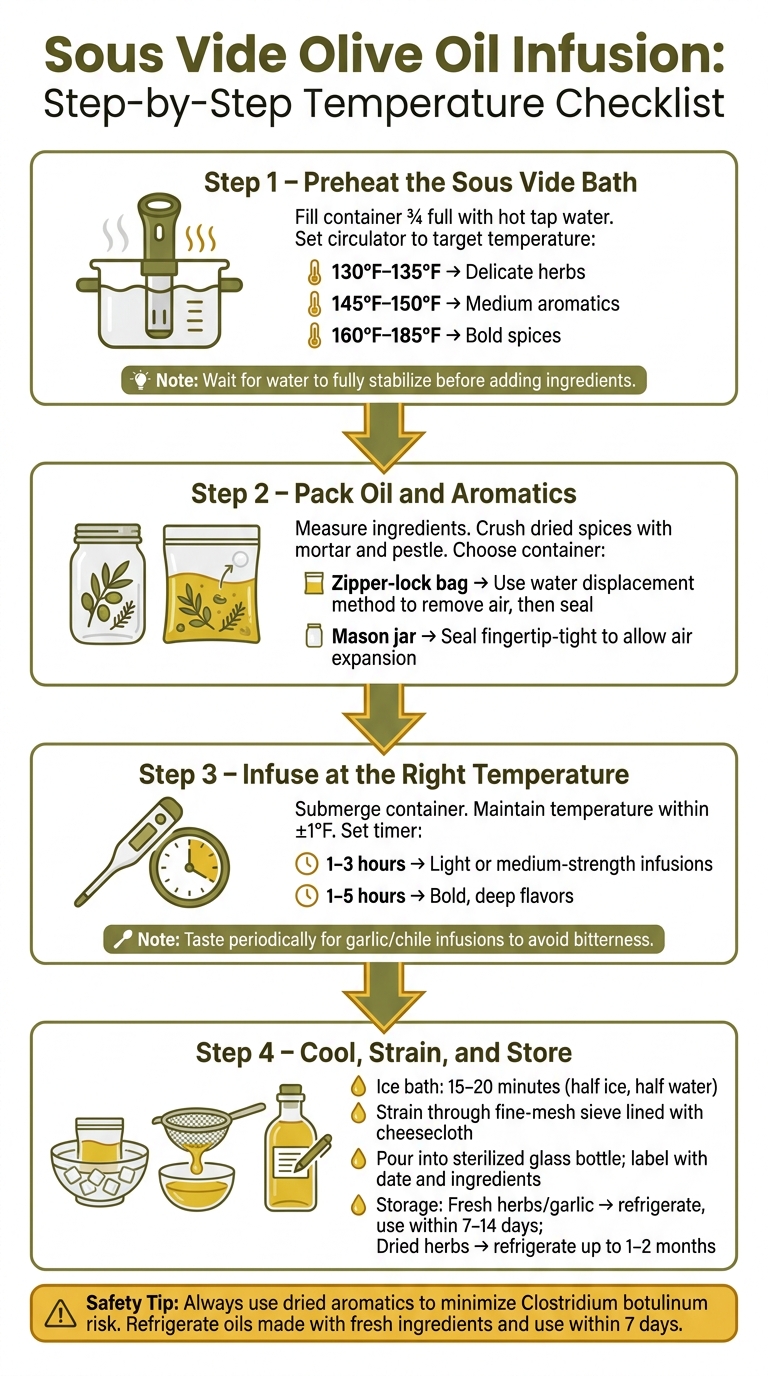 Sous Vide Olive Oil Infusion: Step-by-Step Temperature Checklist