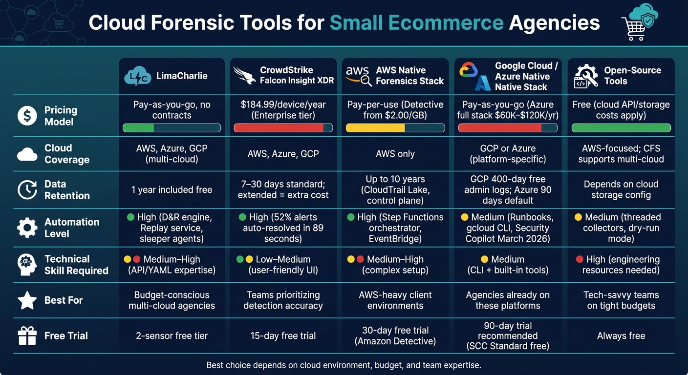 Cloud Forensic Tools for Small Ecommerce Agencies: Side-by-Side Comparison